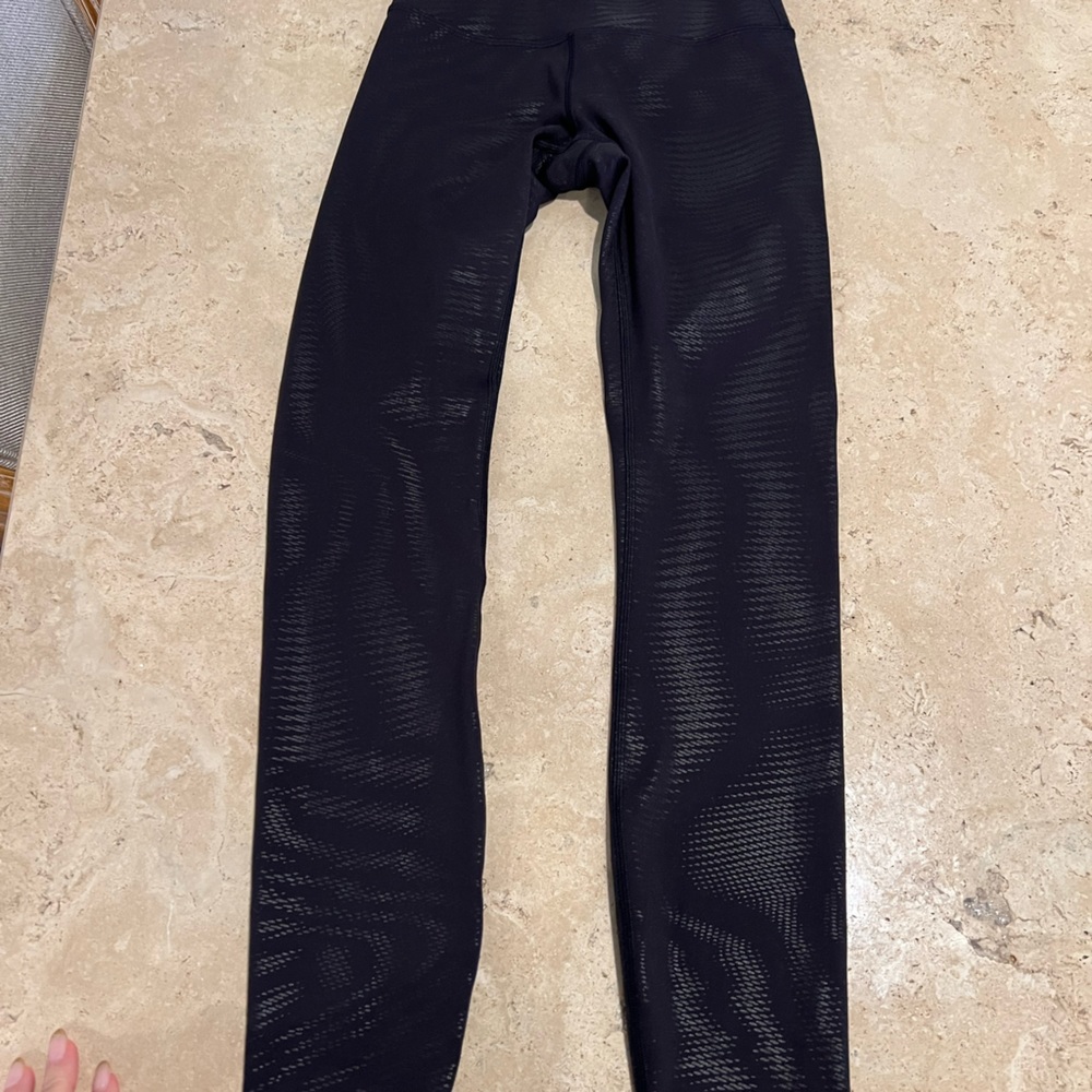 Lululemon size 2 leggings worn once!!! Holiday Christmas metallic style!